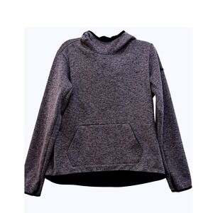 Nike Dri-FIT Women's Hoodie Purple Heathered Fleece Pullover Thumbholes Size L